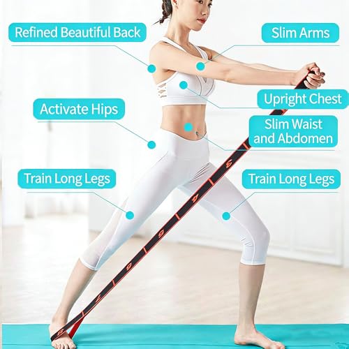 2PCS Fitness Resistance Band for Stretching and Yoga, Numbered Resistance Band with Clear Markings, 8-Section Elastic Trai...
