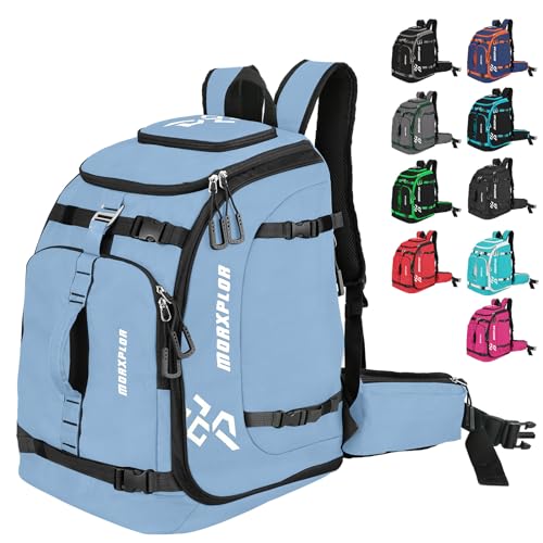 MORXPLOR Ski Boot Bag - 65L Padded, Waterproof Ski Travel Backpack for Gear & Accessories