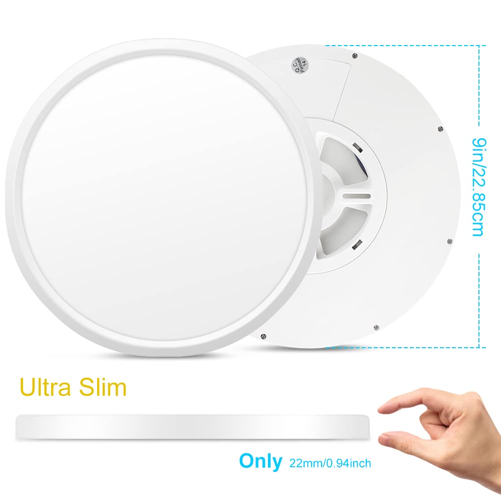 Lightingwill Led Flush Mount Ceiling Light, 18W, 8.9 Inch, Daylight White, Modern Round Design, 1800Lm For Kitchens & Bedrooms