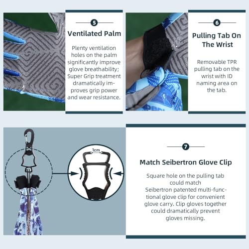 Seibertron S.P.S.G-5 Ultimate Flying disc Gloves Super Grip and Disc Gloves Sun Protection Breathable Touchscreen Sport Fr...