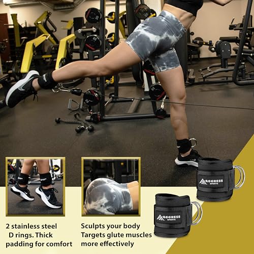 Premium Barbell Pad Set for Hip Thrusts - Squat Pad for Barbell Lunges, Bench Press, with 2 Gym Ankle Straps, Hip Resistan...