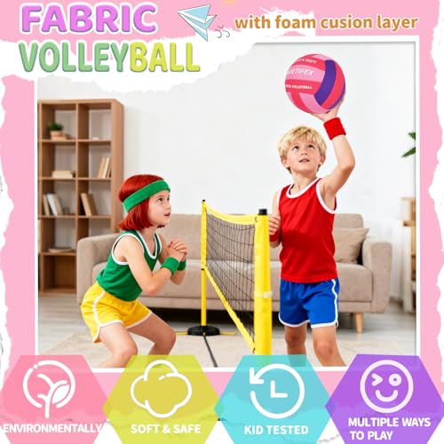 Noetifex Soft Volleyball-Super Soft Fabric Light Volleyball for Indoor Practice Safe and Quiet Kids Youth Beginners House ...
