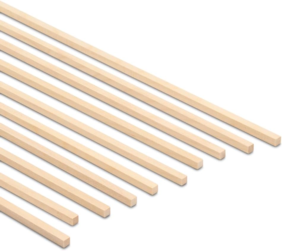 Wood Square Dowel Rods 3/16-inch x 48 Pack of 25 Wooden Craft Sticks for Crafts and Woodworking by Woodpeckers