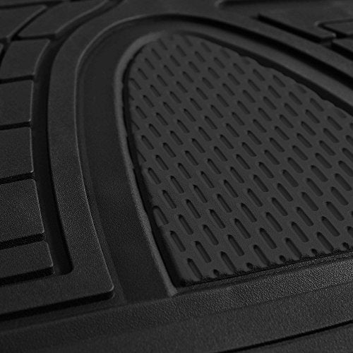 FH Group Automotive Floor Mats - Heavy-Duty Rubber Floor Mats for Cars, Universal Fit Full Set, Climaproof & Trimmable Flo...