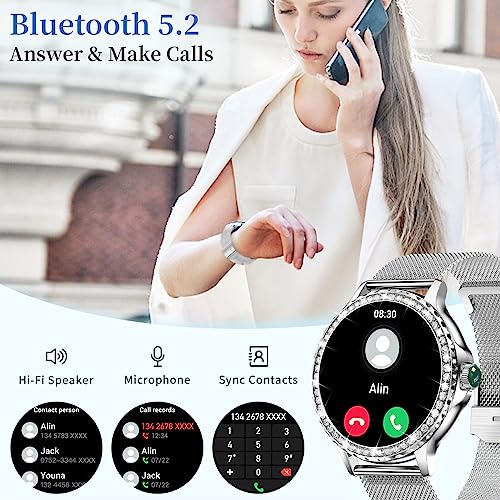 Fitoncloud Smart Watches for Women, 1.3”HD Fitness Tracker with Blood Pressure/Heart Rate Monitor, Bluetooth 5.2 Make Call...