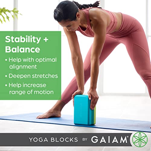 Gaiam Yoga Block - Supportive Latex-Free Eva Foam - Soft Non-Slip Surface with Beveled Edges for Yoga, Pilates, Meditation...