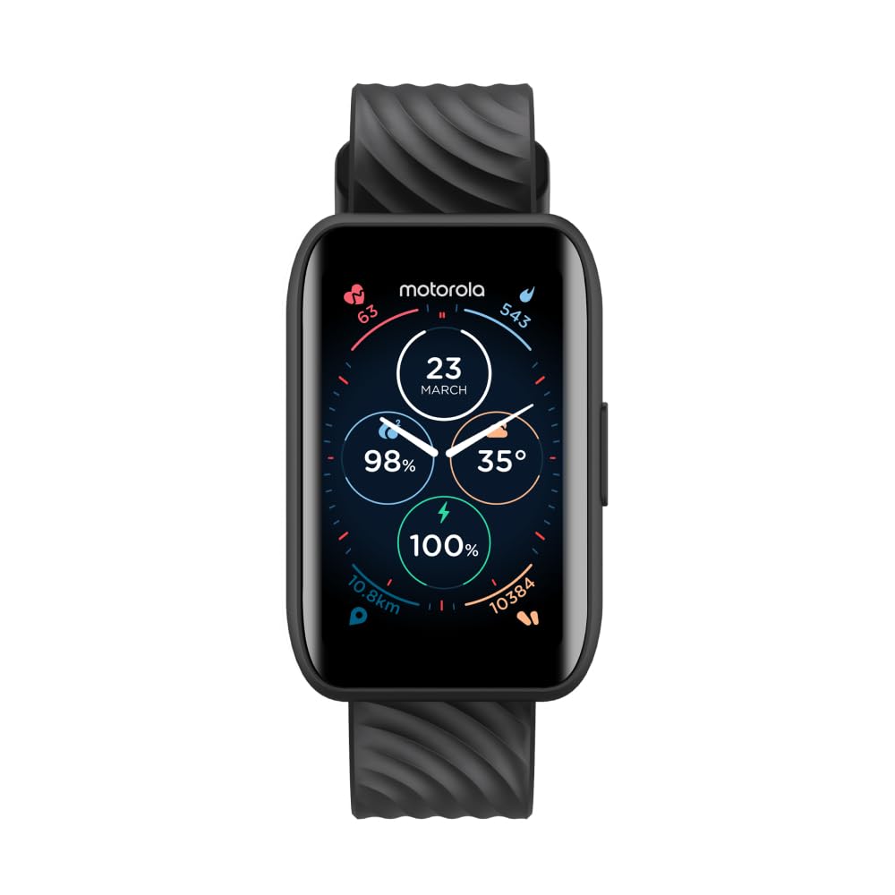 Motorola Moto 40 Bluetooth Smartwatch -10 Days Battery Life, Google Fit Integration, 1.5 Crystal Clear Display, Heart Tracking