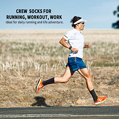 PAPLUS Compression Athletic Crew Socks (6 Pairs) for Men & Women