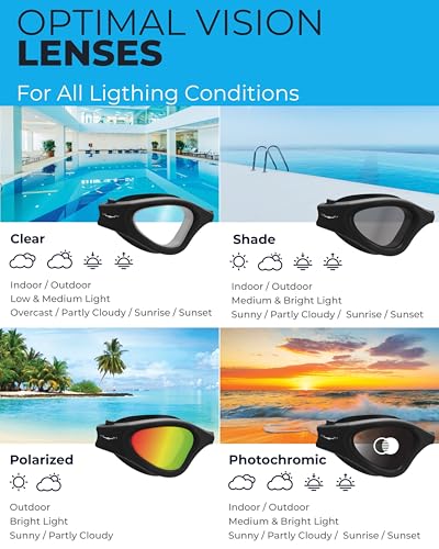AqtivAqua Swimming Goggles, DX Wide View Swim Goggles for Adult Men Women, Anti Fog No Leaking