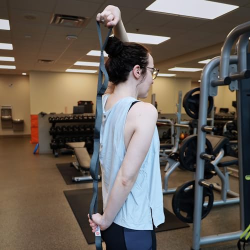 Body Sport Static Stretch Strap, 6 ft. Long - Durable Woven Tool for Home Fitness & Gym with Loops for Yoga, Stretching, P...