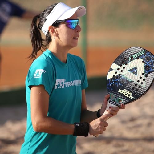 AMA SPORT Beach Tennis Racket Carbon Fiber with EVA Foam Core Professional Carbon Beach Tennis Paddles for Advanced Players