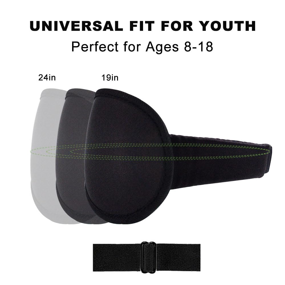 3D Sleep Mask for Kids & Teens (8-18 Years), Zero Pressure & Blackout Eye Cover - Soft Breathable, Adjustable for Travel, Night Use & Deep Sleep