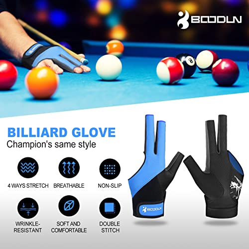 YFY Billiard Pool Gloves for Left Hand 3 Finger, Splicing Process, Snooker Cue Sport Glove Popular Sizes for Men & Women