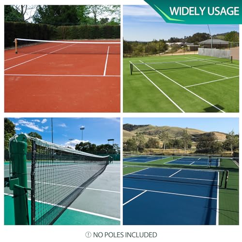 PROGOAL Professional Tennis Net 42FT Heavy Duty Nylon Net High Strength Non-Deforming Standard Replacement Tennis Net with...