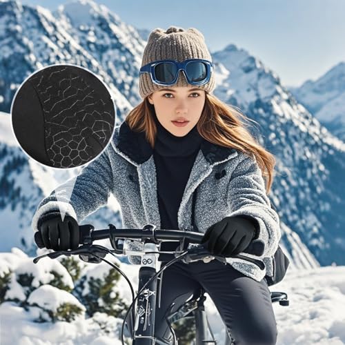 Touchscreen Running Gloves - Lightweight Thermal Anti-Slip Gloves with Portable Buckle for Outdoor Sports and Winter Activ...