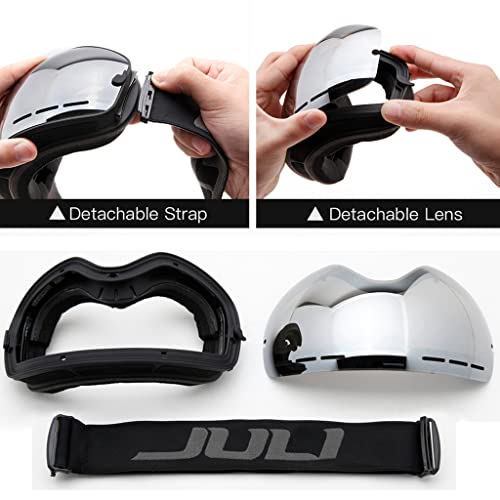 Juli Ski Goggles,Winter Snow Sports Snowboard Goggles with Anti-Fog Lens BNC