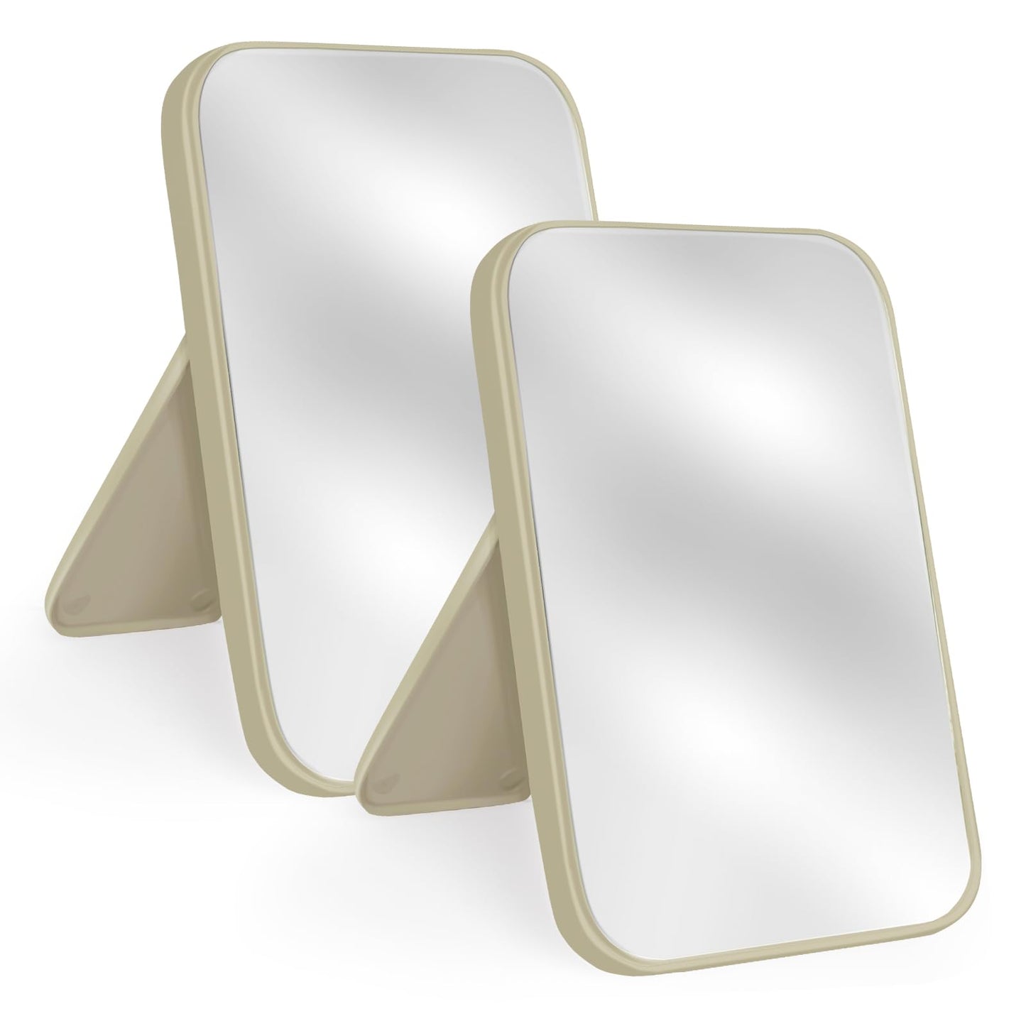 Yatnks 2Pcs Table Desk Vanity 8-Inch Makeup Mirror, Simple Portable Travel Mirror with Stand, Standing and Wall Hanging Dual-use
