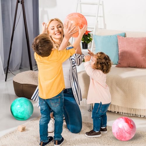 AMOR PRESENT 4PCS Playground Balls for Kids, 9 Inches Dodgeballs Bouncy Balls, Rubber Inflatable Kickball with Air Pump fo...