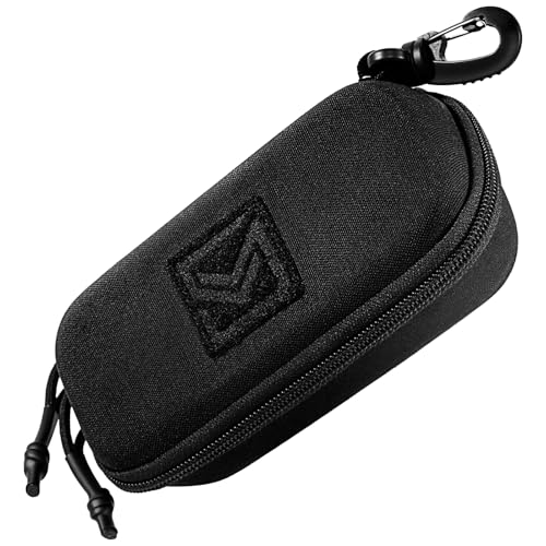 1TG Tactical Molle Sunglasses Case Hard Shell - 180° Zipper Eyeglass Case with 360° Rotatable Clip, Shockproof Glasses Cas...