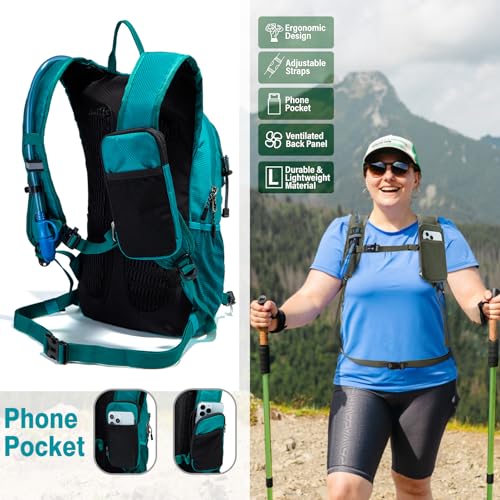 Insulated Hydration Backpack Pack with 2L Water Bladder Lightweight 22L Hiking Backpack Bag for Women Men Daypack for Hiki...