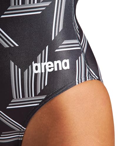 ARENA Performance Girls' Puzzled Team Print Light Drop Back Youth Bathing Swimsuit
