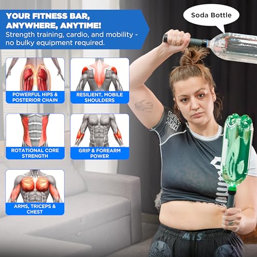 Dumbbars Modular Fitness Bar – 6-in-1 Portable Home Gym System for Clubbell, Mace, Forearm Training, Jump Rope, Dumbbell &...
