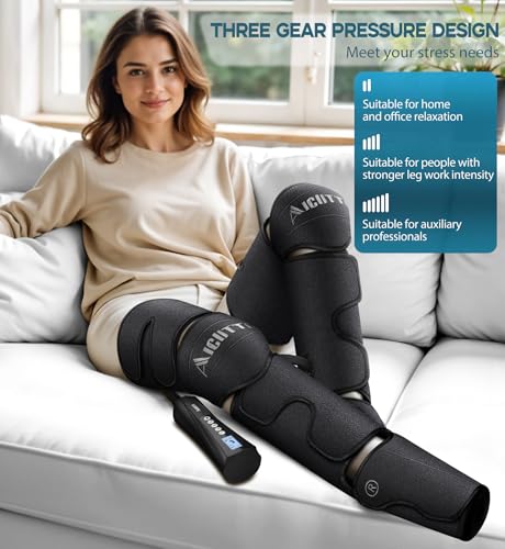Air Compression Leg & Foot Massager with Heat – Relief for Circulation, Fatigue & Tension – Relaxing Gifts for Dad, Mom, M...