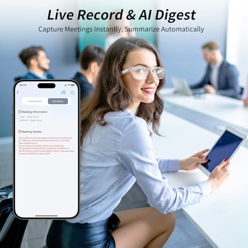Smart Glasses, AI Bluetooth Glasses for Women/Men with 144 Language Instant Translation & Interpretation, Blue Light Filte...