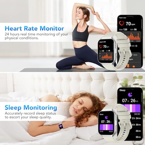 Smart Watch for Men Women (Answer/Make Call), 1.96" Fitness Tracker Running Watch, IP68 Waterproof, Pedometer, Sleep/Step/...