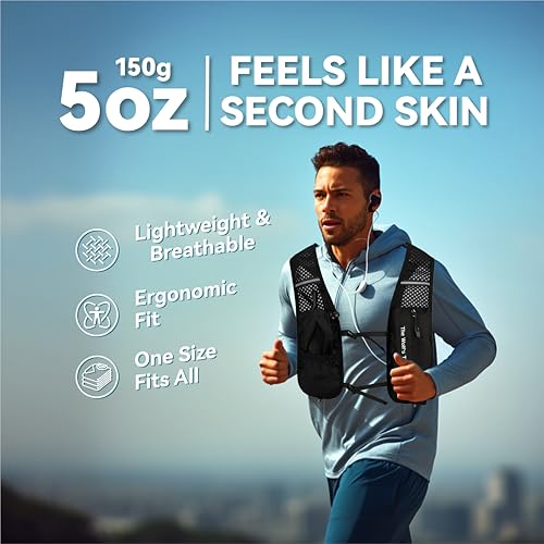 XBT Hydration Pack with 2L Water Bladder – Lightweight Running Vest for Men & Women – Adjustable, Breathable, Reflective H...