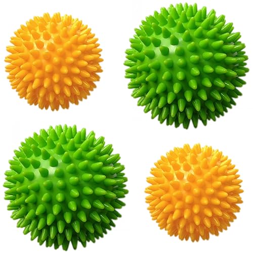 AppleRound Spiky Massage Balls, 7.5 cm & 9 cm Combo Pack, Stress Reflexology, Muscle Therapy, Tension Relief, Porcupine Se...