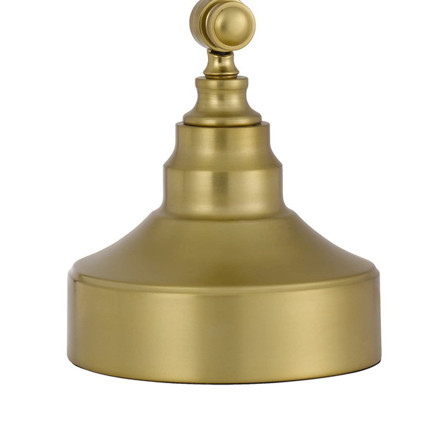 Benzara Desk Lamp – 25 in. Metal Curved Adjustable Dome Shade, Brass, Model BM272204