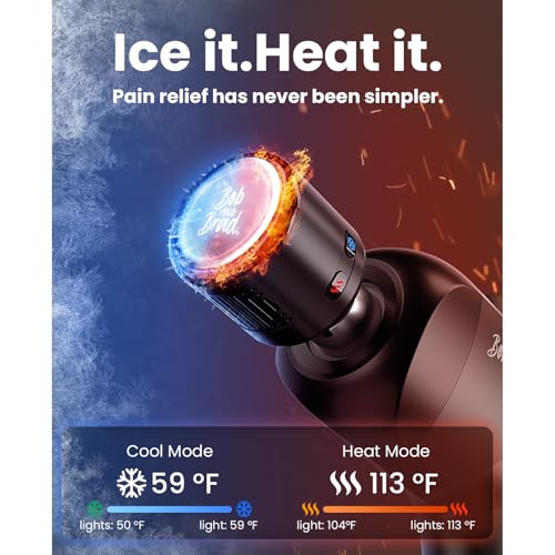 BOB AND BRAD X6 Pro Max Massage Gun with Heat-Cold and Metal Head Therapy, Percussion Deep Tissue Massager Gun for Athlete...