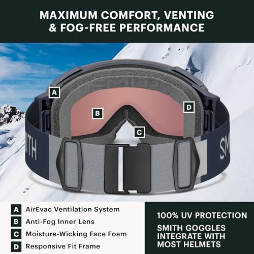 SMITH I/O MAG Snow Goggles – Adult Ski & Snowboarding Goggles with Everyday lens + Interchangeable Lens – for Men & Women