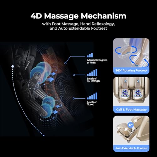 Osaki 4D Achilles l 360 Rotating Footrest l Full Body Massage Chair l Zero Gravity l 360 Kenading Calfrest l Lumbar Heatin...