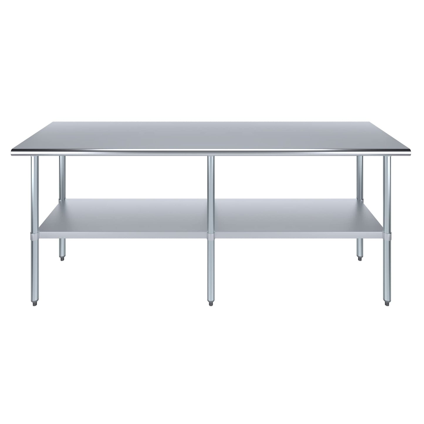 AmGood 24 in. x 84 in. Stainless Steel Work Table | Metal Kitchen Food Prep Table | NSF