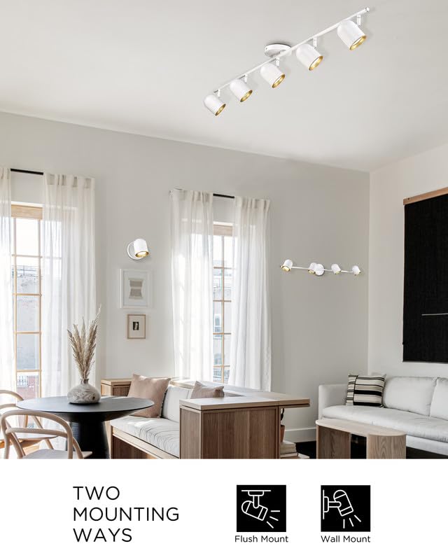 Femila 31 Complete Track Lighting Kits  Flush Mount Ceiling Spot Lights  Led Track Light Gu10 Bulbs(Included) For Kitchen  Dining Room  Bedroom  Hallway  4Fs78Tl-4 Wh