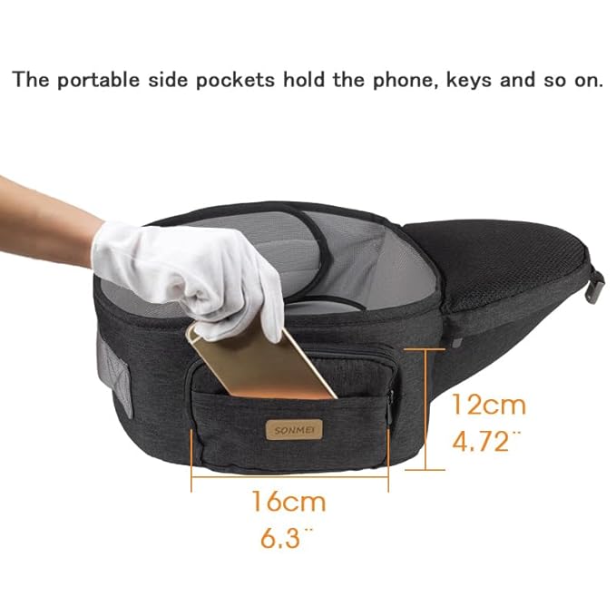 Ergonomic Baby Carrier with Hip Seat, 360° Positions, Soft and Breathable, All Seasons, for Newborns and Toddlers, Hiking Shopping Travelling