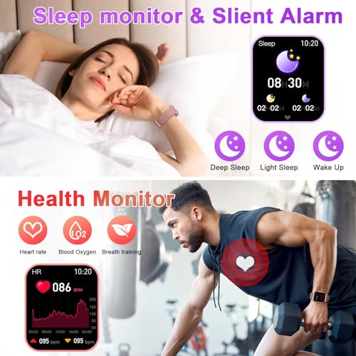 Smart Watch for Women Fitness Tracker: Rose Gold Bluetooth Make Answer Call Digital Mens watches Waterproof Run Smartwatch...