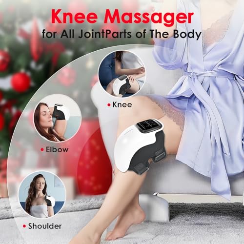 Pokytcox Knee Massager, Large LED Screen, Adjustable Temperature,Cordless Knee Massager with Heat and Vibration, Portable ...