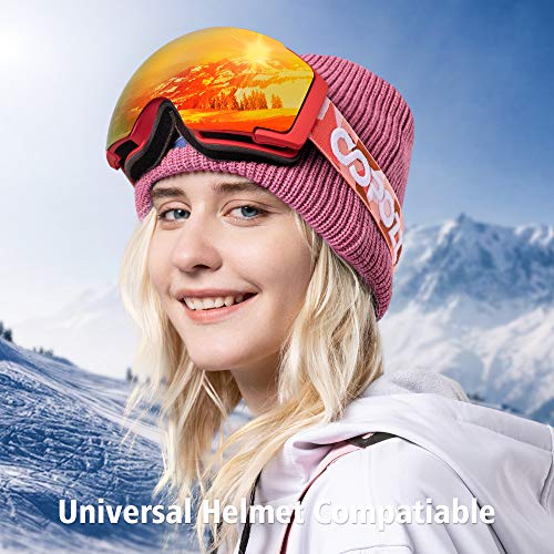 COPOZZ Polarized Adult Ski Goggles Set - M1 Magnetic Lens Snowboard Snow Goggle, OTG Anti-Fog Skiing Glasses Goggles