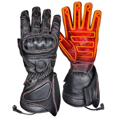 Gerbing 12V Heated Motorcycle Gloves, Extreme TPU Hard Knuckle, Water-Resistant, Leather, Unisex Ergonomic Fit 3XL