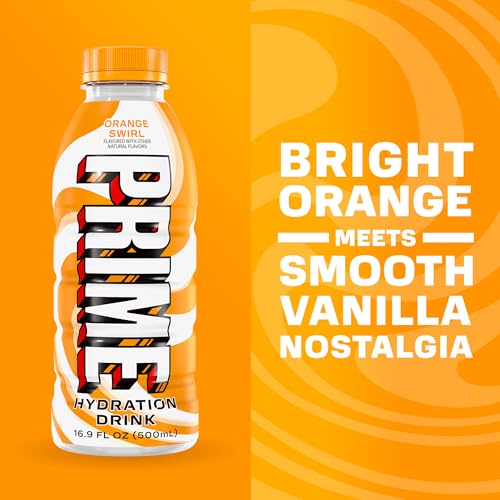 PRIME Hydration ORANGE SWIRL, Sports Drinks, Electrolyte Enhanced to Replenish Fluids, Zero Added Sugar, B Vitamins, Antio...