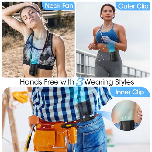 2026 AI Portable Fan Rechargeable, 4-Speed 6600RPM Strong Airflow, Personal Waist Fan with up to 25H of Working Time, Hand...