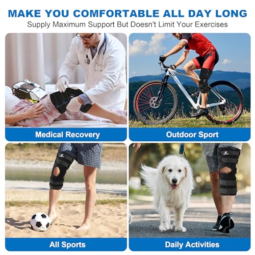 T TIMTAKBO Plus Size Knee Brace for Women and Men, Adjustable Knee Brace with Side Stabilizers, Knee Support for Knee Pain...