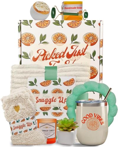 Get Well Soon Pre Made Gift Baskets for Women – Self Care Spa, Care Package with Blanket, Relaxing Collection, Cozy Kit, B...