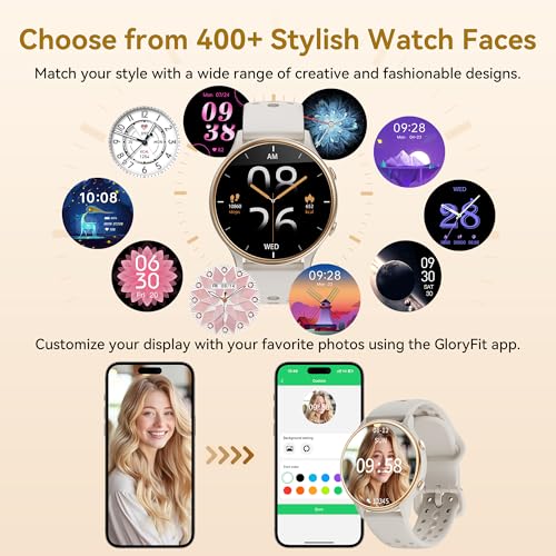 KEEPONFIT Smart Watches for Women, Fitness Tracker with Heart Rate & SpO2 Monitor, IP67 Waterproof Activity Tracker for Me...