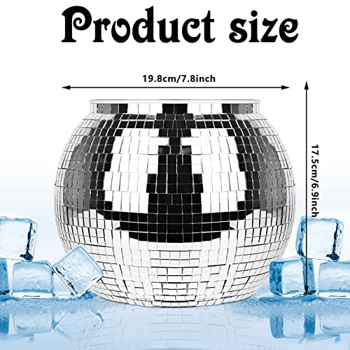 Disco Ball Ice Bucket Beverage Tubs Disco Ball Bowl Vase Cup Drink Bucket for Parties,Large Retro Drink Bucket for Beer Co...