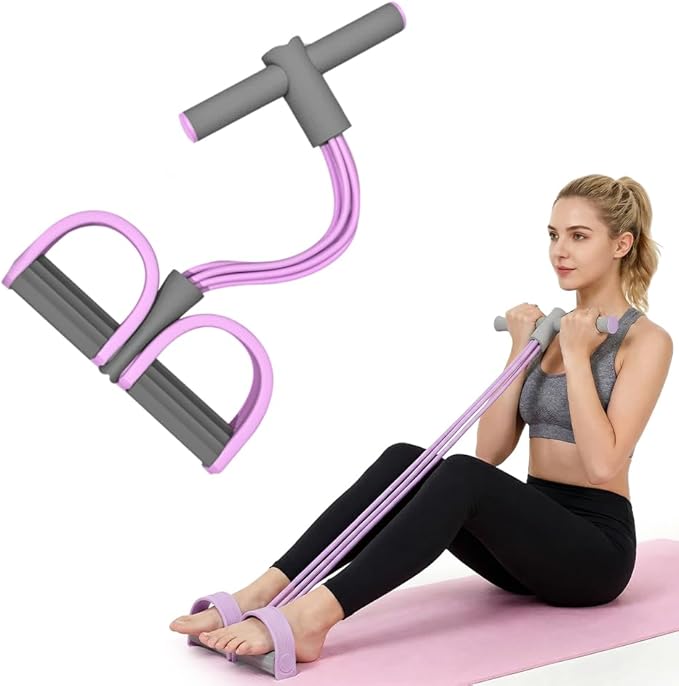 Pedal Resistance Bands with Handles,Upgrade Elastic Yoga Resistance Band, 6Tubes Manual Training Pedal, Natural Rubber Foo...