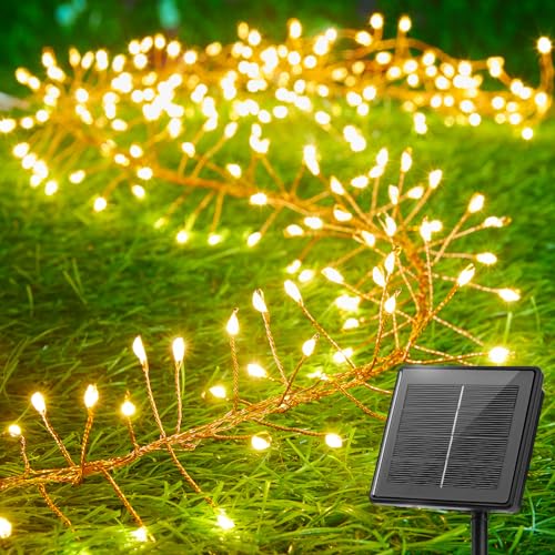 120LED 10FT Solar Fairy Lights Outside Waterproof, 8 Lighting Modes IP65 Outdoor Solar String Lights Outdoor Waterproof Fi...